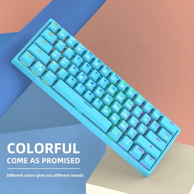 Anti-ghosting 61 keys colorblock key top laptop desktop notebook computer gaming mechanical keyboard thai language hotswap RGB backlit keyboard