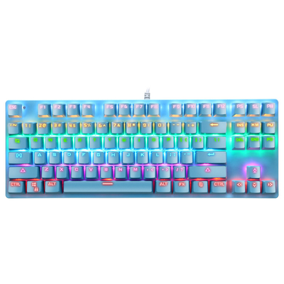 7 Axis 87 Glow Color Keys K7 Waterproof PC RGB Green Gaming Mechanical Keyboard For Gamer Desktop PC Computer